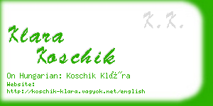 klara koschik business card